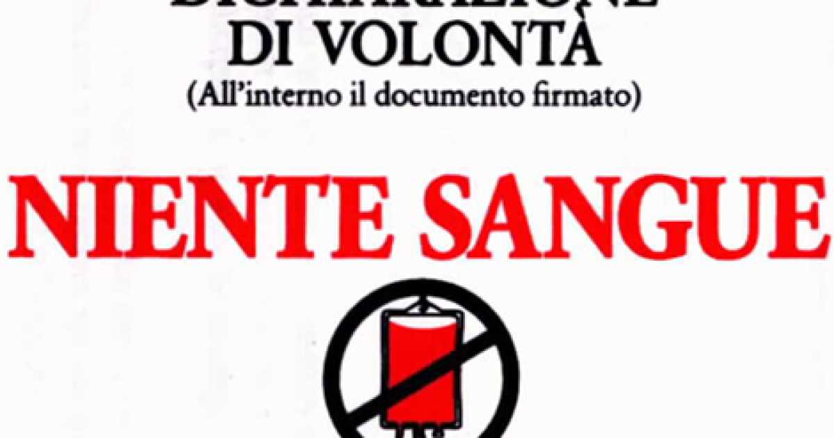 Testimone di Geova muore rifiutando le trasfusioni: �Un sacrificio� 
